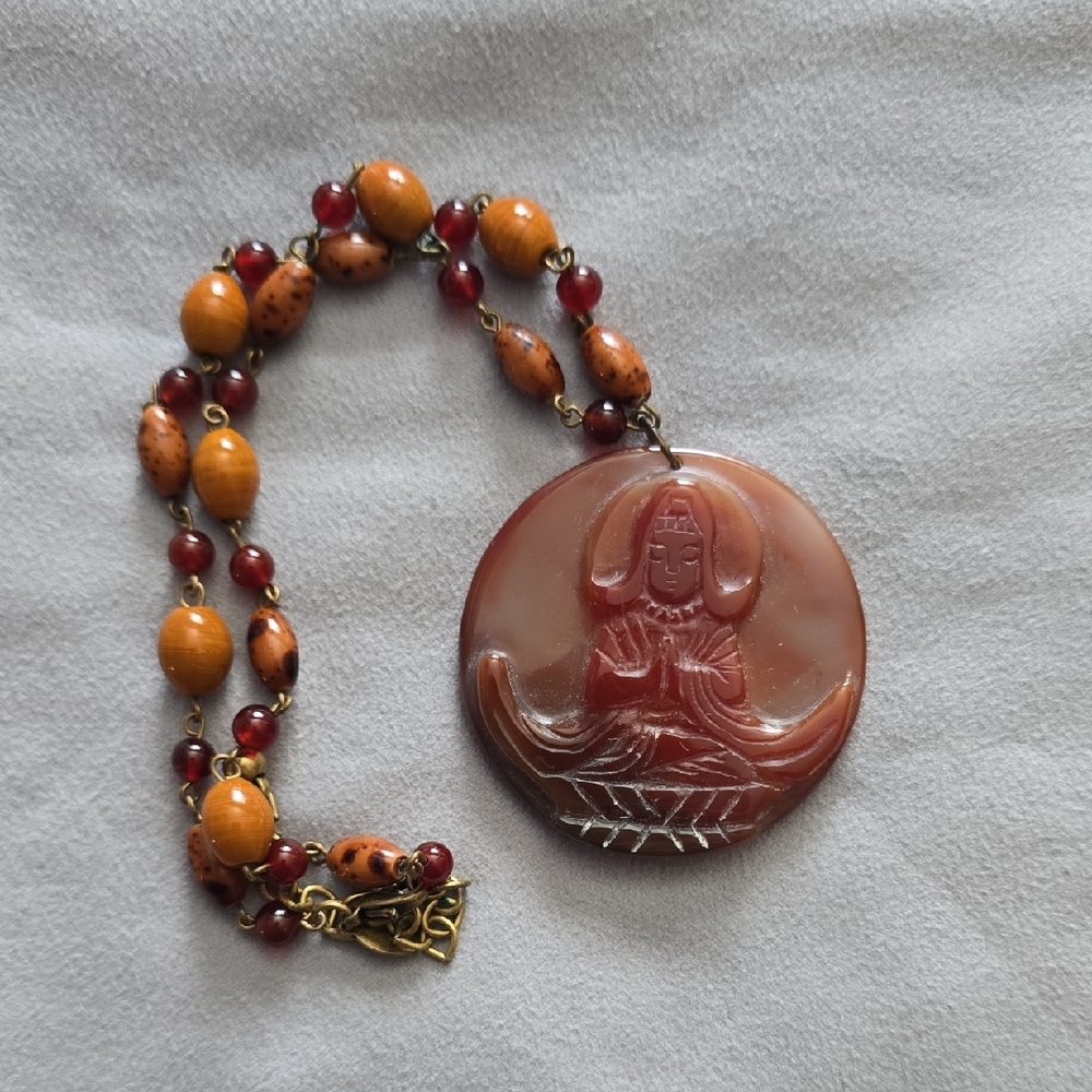 Chico's Carnelian Buddha Necklace